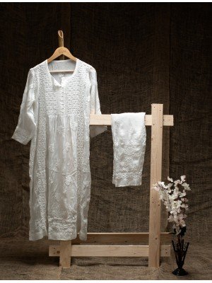 White Muslin Ladies set 